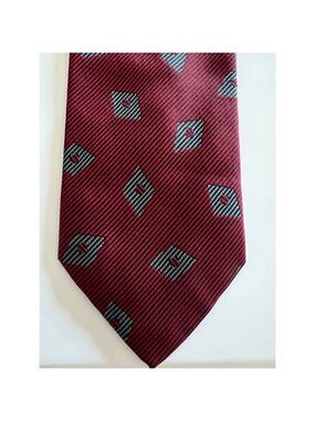 Men's Valentino Red & Black Striped Silk Tie One Size